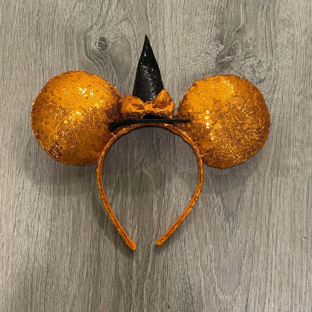 Disney Minnie Mickey Ears Sequin Sparkly Witch Hat Headband